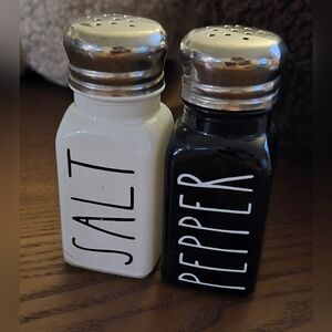 Rae Dunn Black and White Salt and Pepper Shakers